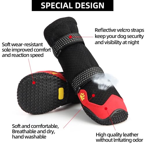 Dog Shoes for Hot Pavement Anti (Size 4: 2.16''x1.96''(L*W))