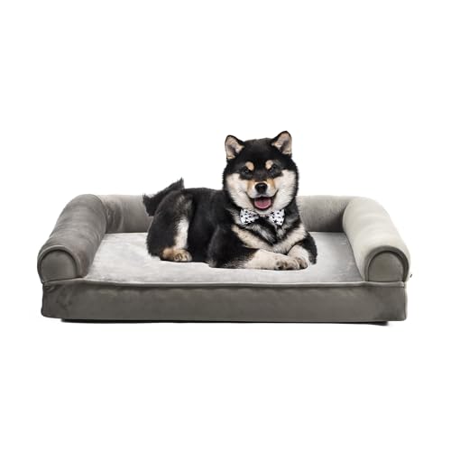 Dog Bed with Premium Foam (Sofa-Style Bed / Medium / Taupe)
