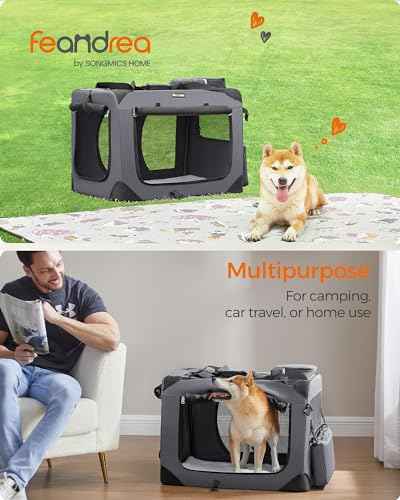 Collapsible Soft Dog Crate (L（28.0"L x 20.5"W x 20.5"H） / Gray)