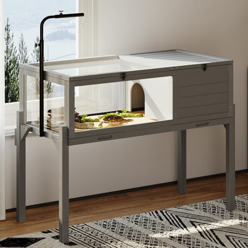 Tortoise Habitat with Adjustable Lamp Holder (New Gray)