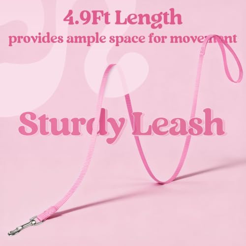 Cat Harness and Leash Set (S / Black & Pink)