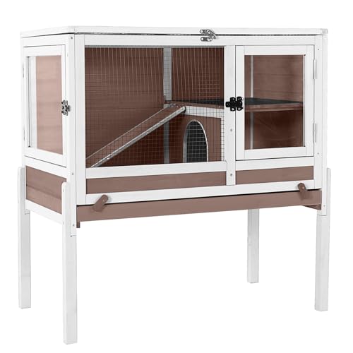 Guinea Pig Cage with Wooden Stand (Brown)