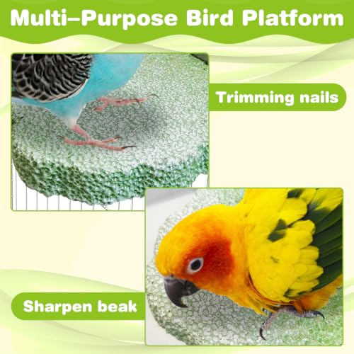 3PCS Bird Beak Grinding Stone Resin Bird Perch Stand Grinding Claw Birds Cage Perch Parrot Climbing Chewing Toys Parakeet Cage Accessories for Budgies Cockatiels Conures