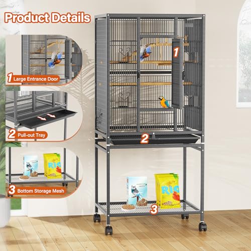 54" Large Bird Cage with Wheels (54 inch bird cage)