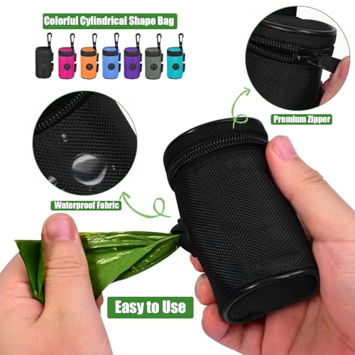 Dog Poop Bag Dispenser Holder Soft Waste Bags Roll Holders Clip Round Pink (1 Count (Pack of 1) / Pink)