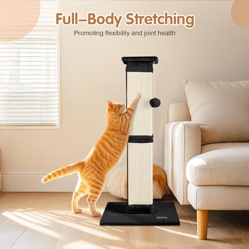 Cat Scratching Post 33 inch for Indoor Cats (Black)