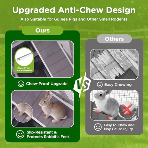 Large Indoor Rabbit Hutch Bunny Cage with Chew