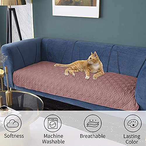 Waterproof Dog Bed Cover Pet Blanket for Furniture Bed Couch Sofa Reversible (30x100 Inch (Pack of 1) / Pink+burgundy)