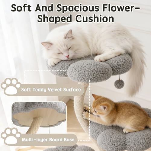 48" Flower Cat Tree (Gray-3 Tiers)