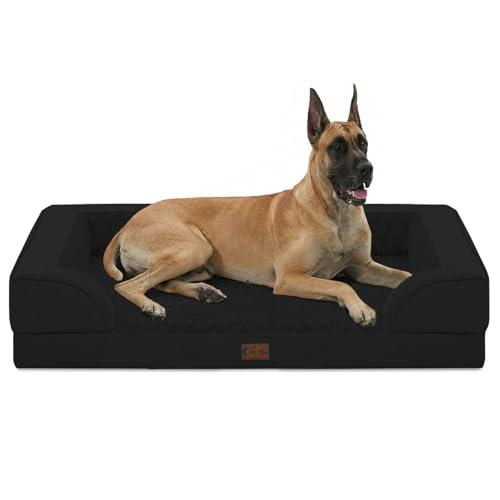 Orthopedic Washable Dog Bed for Extra Large Dogs (Black / 53.0"L x 42.0"W x 8.5"Th)