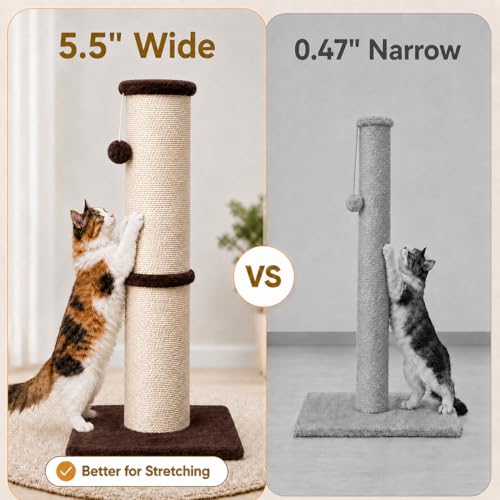 32 Inch Tall Cat Scratching Post (X-Large / Brown)