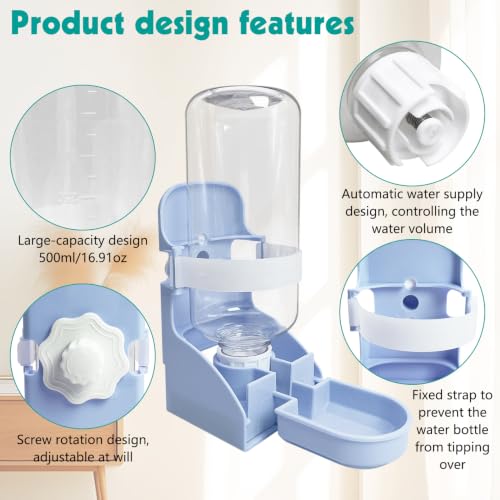 Rabbit Water Bottle (1PCS Water Dispenser, Blue)