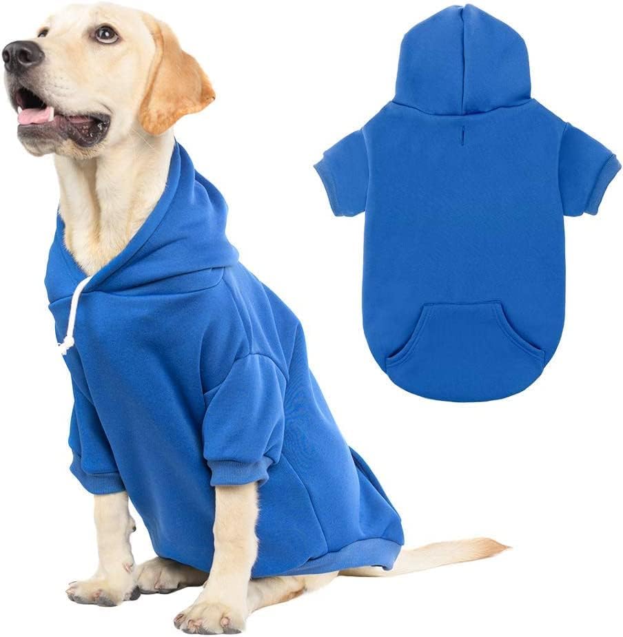 Dog Hoodie for Large Medium Small Dogs (Blue / X-Large)