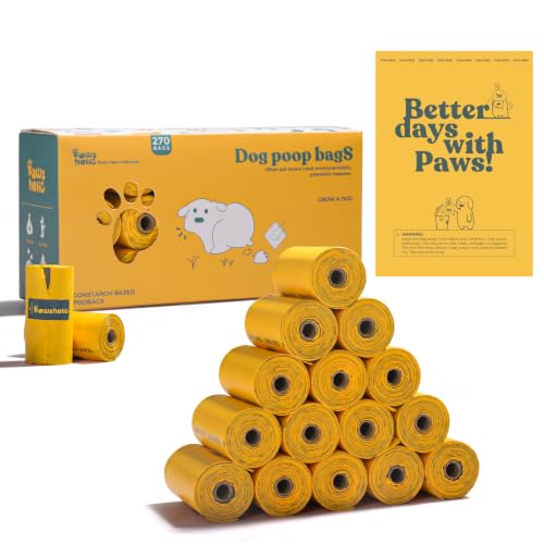 Dog Poop Bags Rolls Extra thick and Guaranteed Leak Proof Poop Bags for Dogs (270 Count (Pack of 1) / Unscented)
