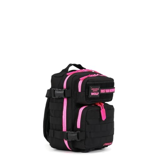 9L Mini Tactical Backpack Compact Gym Travel Bag (Black Neon Pink)
