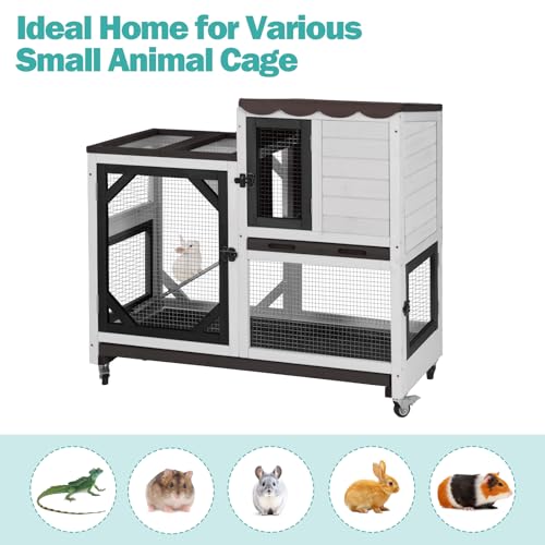 Rabbit Hutch Indoor for 2 ((White & Black-AIR7013))