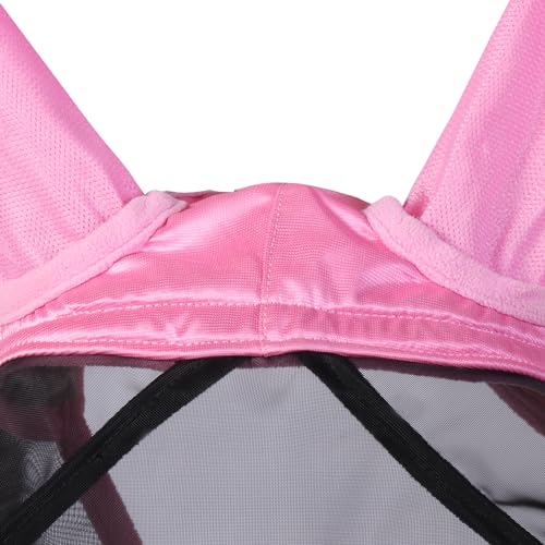 CareMaster Pro Luminous Horse Fly Mask Large Eye Space Standard with Ears UV Protection for Horse Light Pink M Cob (Light Pink / Medium (Arabian))