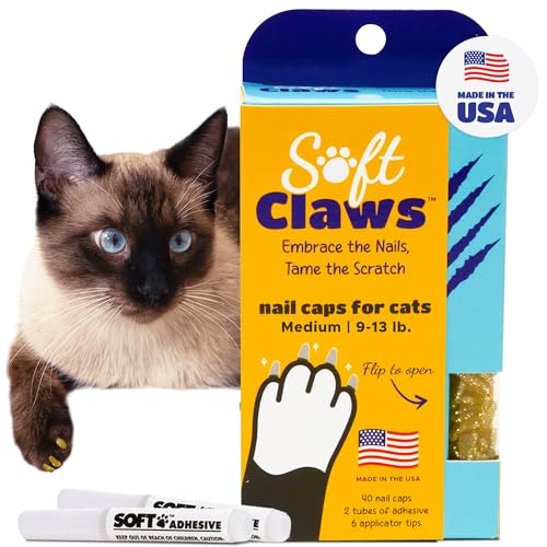 Nail Caps for Medium Cats (Gold Sparkle / Medium)
