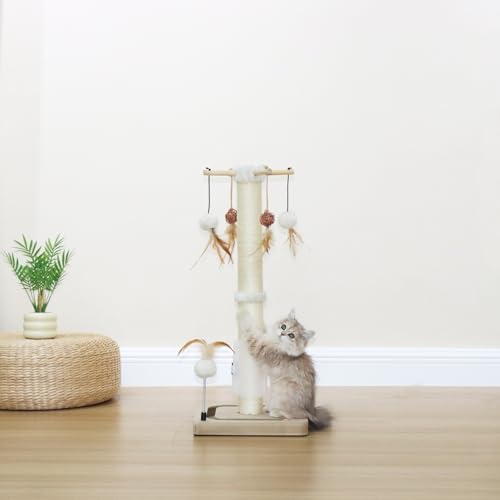 Cat Scratching Post 27 Inches Sisal Scratch Posts for Indoor Cats (27 inches)