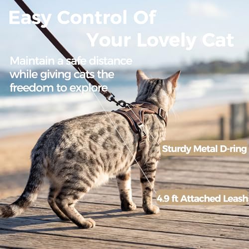 Cat Harness and Leash Set (Brown / Small)
