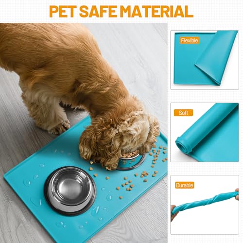 Dog Feeding Mat (Green(Teal) / 24"l X 16"w)