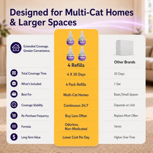 Cat Calming Pheromone Diffuser (Purple / 6.4 Fl Oz)