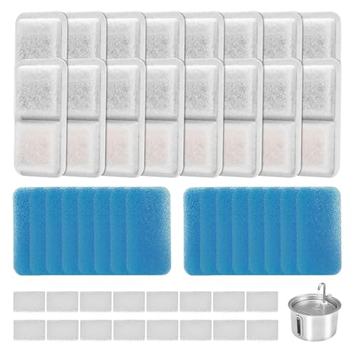 16 Pack) Cat Water Fountain Filters Replacement Compatible With oneisall Cat Water Fountain, Cat Fountain Filters for 67oz/2L Stainless Steel Cat Fountain