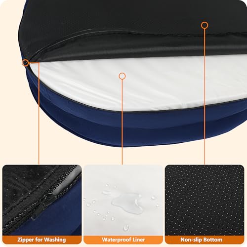 Orthopedic Waterproof Large Dog Bed Sofa (Navy Blue / Large(42 x 31 x 6.5 inch))