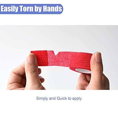1 Inch Self Adhesive Bandage Wrap Cohesive Wrap (1 Inch / Red)