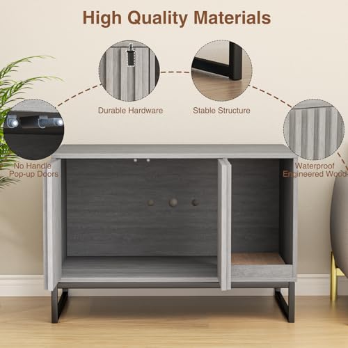 Litter Box Enclosure (Grey / 31.5"L x 20"W x 22"H)
