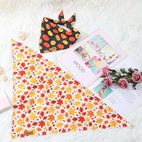 Fall Dog Bandanas (Small / Fall-Black, Yellow)