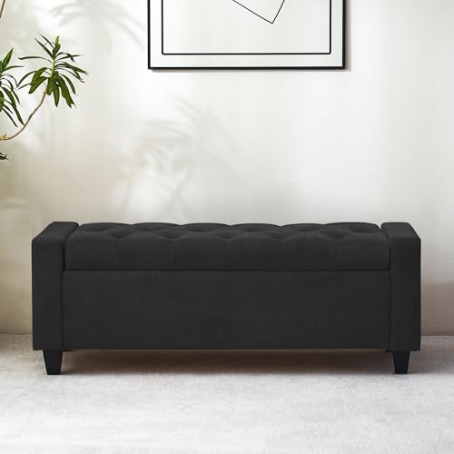 Ottoman with Storage (Dark Grey)