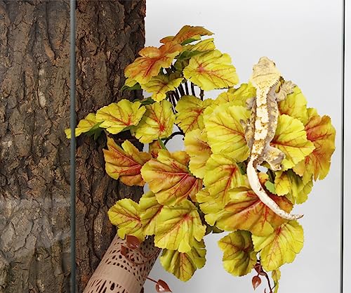 Yellow Reptile Terrarium Plants Fake Heuchera Hanging Suction Décor (Fake Heuchera Micrantha Yellow)