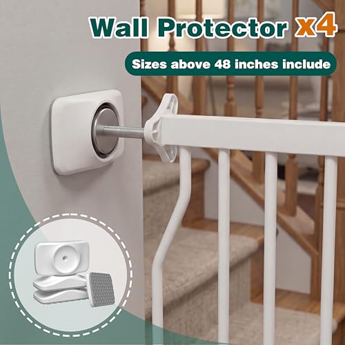 71.7 85.82 Inch Extra Wide Baby Gate Walk Through Safety Gate White (White / 71.65"-85.82")
