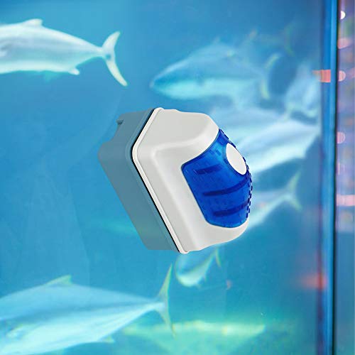 Magnetic Aquarium Fish Tank Glass Algae Glass Cleaner Scrubber Floating Clean Brush (S / Blue)