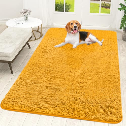 Dog Door Mat for Muddy Paws 59x35 (Golden Yellow / 59" X 35")