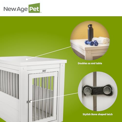ECOFLEX® Medium Furniture Style Dog Crate & End Table (Antique White / 29.5"L x 21.1"W x 25.2"H)