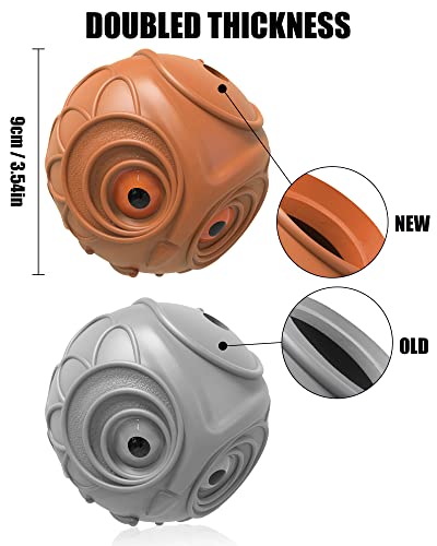 Giggle Ball for Dogs Owl Toys for Aggressive Chewers Dog Ball Toy for Puppy Medium Large Dogs Fun Gift for Dog Natural Rubber Hoot Brown (Brown Owl Orange Eyes)