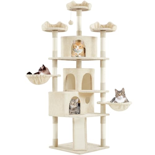 76.5in Multi Level Large Cat Tree (76.5in / Beige)
