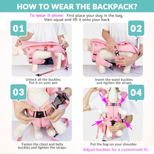 Dog Backpack Carrier (Pink)