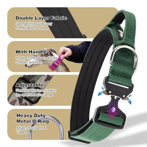 Tactical Dog Collar (Multicolor Gradient - Handle Style / M: Neck 14.5" to 18")