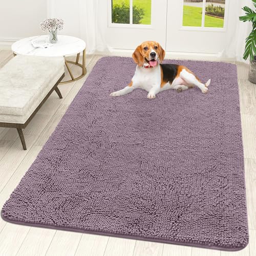 Dog Door Mat for Muddy Paws 70x46 (Deep Plum / 70" X 46")