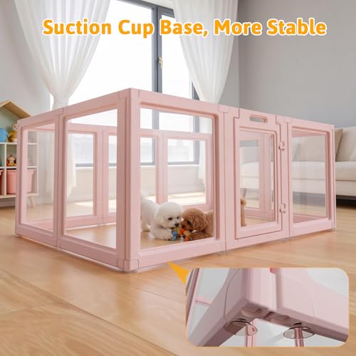 Acrylic Dog Playpen Indoor (Skin Pink / 30.3"H)