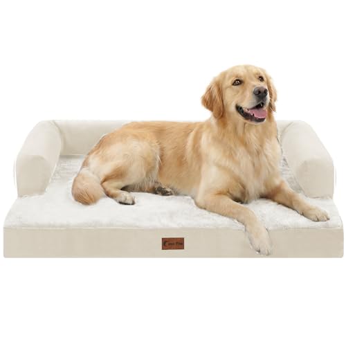 Orthopedic Washable Dog Bed for Large Dogs (Beige / 36.0"L x 27.0"W x 7.0"Th)