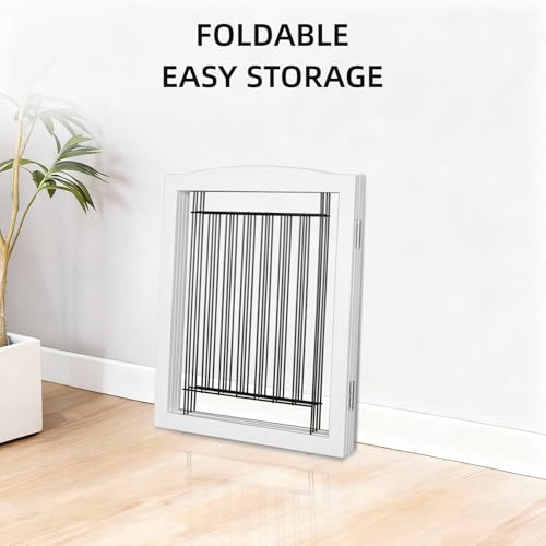 Freestanding Dog Fence Indoor (White / 【2 Panels】40''w x 24''h)