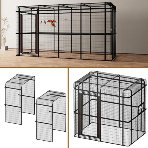12.8 FT Extra Large Aviary (Black / 154.0"L x 63.0"W x 81.5"H)