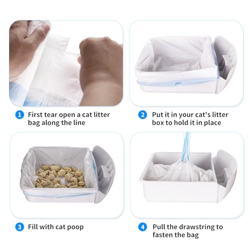 120 Count Extra Large Cat Litter Box Liners (Blue)