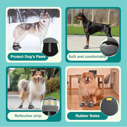 Dog Shoes for Large Dogs (Black / Width 2.16 inches)