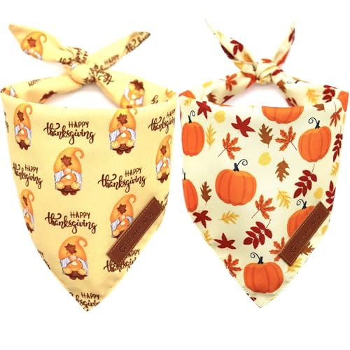 Thanksgiving Dog Bandanas 2 Pack (Thanksgiving / Small)
