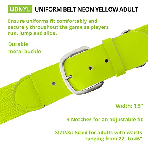 Baseball Softball Uniform Belt (Adult (22-46 Inches) / Neon Yellow)